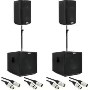 Alto Professional TX408 350-watt 8-inch Powered Speaker Pair and Subwoofers