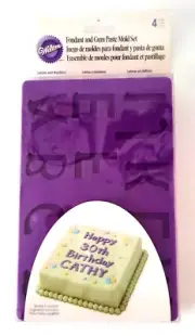 Wilton Fondant & Gum Paste Silicone Mold Letters and Numbers 4 pc set Sealed