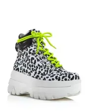 AQUA Haly White / Black Platform Hiker Women's Boots - Size US 10 M