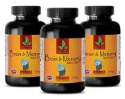 Brain Boost Supplement - Supports Brain Activity - Memory Pills - 3 Bottles