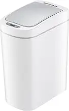 NINESTARS AMZ-7-2 Bathroom Automatic Infrared Motion Sensor Trash Can, 1.8 Gal 7L, ABS Plastic Trashcan (Slim, White)