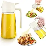 WEARPEER 16oz/470ml 2-in-1 Glass Olive Oil Sprayer & Dispenser – Premium Oil Spray Bottle for Cooking, Air Fryer, Salad, BBQ & Frying – Food-Grade kitchen tools & gadgets & Oil Dispenser Bottle