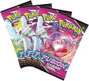 Pokemon Cards Sword and Shield - 4 x Fusion Strike Pokemon Booster Pack - Pokemon Trading Cards - English Cards