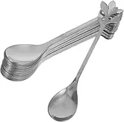 Anneome 20pcs Leaf Coffee Spoons: Silver Mini Stainless Steel Stir Spoons for Coffee Tea Mixing Stirring Espresso Dessert Teaspoons for Demitasse Small Servings