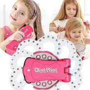 Shining Bling Diamond Hair Sparkle Stapler Machine Set Gems For Decor Girl Gifts 12 Sticks 180 Drills