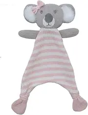 [Living Textiles] Baby Security Blanket - Chloe The Koala, 100% Cotton Knit, Handy, Lightweight, Machine Washable, Cuddly Companion, Infant Nursery Character Blanket, Stuffed Animals Security Blanket