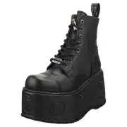 New Rock Metallic M-newmili083-s28 Unisex Platform Boots in Black - 11 US
