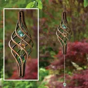 Unique Copper-Finished Kinetic Porch Patio Garden Wind Spinner