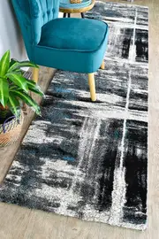 Dior Abstract Light Grey Turquoise Runner