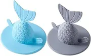 Odor- Floor Drain Sink Plug Fishtail Design for Kitchen and Bathroom Set of 2 Strainer Covers