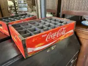 VINTAGE STYLE COLA BOTTLE CRATE MADE FROM RECLAIMED TIMBERS 49x31x12cm