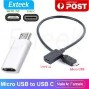 Micro USB Male to USB C Type C Female Adapter Cable Port Converter Connector HQ