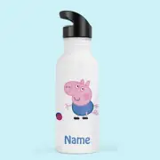 PEPPA PIG George Personalised Kids Boys Water Drink Bottle Stainless Steel 600ml
