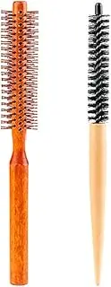 Armastuse 2 Pc Round Hair Brush Nylon Bristles Thermal Curling Hairbrush Mini Hair Styling Brush Hairbrush for Blow Drying Volume Curling & Straightening for Women and Menfor Thin Hair,Bangs