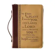 Brown & Tan Scripture Bible Cover Carry Case: I Know the Plans - Jer. 29:11