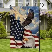4th of July Independence Day Garden Flag 12 x 18 Inch Yard Flags, Small Garden Flags for Outside, Outdoor Flags, Holiday Garden Flags for All Seasons