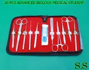 SET OF 20 PCS BIOLOGY LAB ANATOMY MEDICAL STUDENT KIT+ SCALPEL BLADES #15