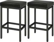 Bar Stools Set of 2, 26 Inch Counter Height Bar Stools, Black Barstools for Kitc