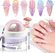 SAVILAND Strong Molding Nail Sculpting Gel: 2.12 oz Solid 3D Sculpting Gel for Nail Art Iridescent 3D Nail Gel For Nail Extension 3D Designs Nail Gel for Nail Art Professional Use Salon SSproSculpt X