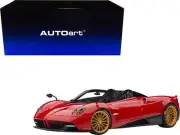 Pagani Huayra Roadster Rosso Monza Red and Carbon with Luggage Set 1/18 Model by
