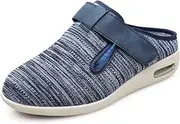 [WANGYUXIN] Orthopedic Slides Sandals for Women,Men's Adjustable Diabetic Slippers, Widened Breathable Mesh Sports Sandals,Light Blue,37