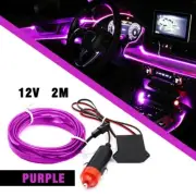 Car Interior Atmosphere Auto Wire Light Strip LED Decorative Lamp Purple 2m (for: Isuzu)