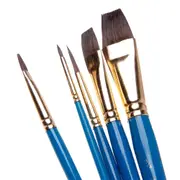 5Pcs Artist Paint Brush Set Camel Hair Watercolor Acrylic Oil Painting Drawing
