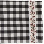 New Farmhouse BLACK WHITE BUFFALO CHECK BITTERSWEET BERRY VINE Table Runner 36"
