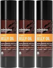 [Mambino Organics] Oh Baby! Belly Oil - All Natural Anti Stretch Mark Oil for Pregnancy 2 Ounces (3Pack)