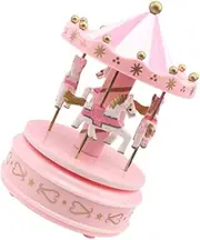 Box Carousel Greetings Music Decor Music Figurine Musical Carousel for Musical Carousel Vintage Carousel Party Supplies Table Centerpieces Decorations Plastic Pink