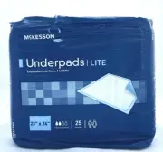McKesson Underpads Lite 23 X 24 In Disposable Fluff / Polymer Light Absorbency
