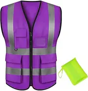 TOPTIE High Visibility Breathable Safety Vest Reflective Uniform Vest with Carry Bag