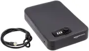 Basics Portable Security Case Lock Box Safe, Combination Lock, XL, Black
