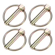 4Pcs Linch Pin with Ring, 8mmx40mm Carbon Steel Lynch Pin Trailer Pins Zinc