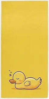 Peystean Soft Cotton Towels, Cartoon Cute Sleeping Duck Yellow Absorbent Hand Towel Home Decor for Guest, Bathroom, Beach, Guest, Hotel, Gym and Spa(16" x 30")