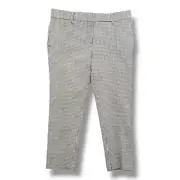 Ann Taylor Devin Fit Ankle Trouser Womens 8 Petite Houndstooth Mid Rise Pants