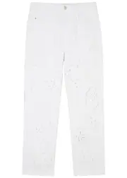 Isabel Marant Irina Eyelet-embroidered Straight-leg Jeans - White - 36 (UK8 / S) 36 (UK8 / S)