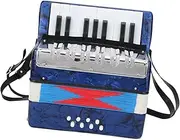 Perfeclan 17 Keys 8 Bass Piano Accordion Accordian for Kids Musical Instrument Button Hand Piano Accordion for Boys Girls Kids Beginner, Blue