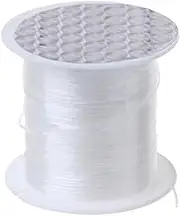 SagaSave Bracelet Elastic, Elastic String, 50m 0.6mm Clear Eelastic, Crystal String Stretch Line for Jewellery Making, Invisible (White)