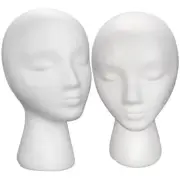 2 Pcs Hat Stand Display Wig Holder Foam Head Mold Mannequin Female Fake for