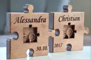 Personalized Rustic Wood Wedding Ring Bearer Puzzle Pillow Wedding Ring Holder