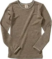 [ENGEL] Children's Long-Sleeved Wool Silk, Walnuss, 128 cm