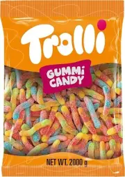 Trolli Brite Crawlers 2kg Bag Candy Buffet Gummy Sour Worms Lollies | NEW AU