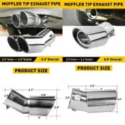 Rear Single/Dual Exhaust Pipe Tail Muffler Tip Auto Accessorie Replace Chrom J (for: Kia)