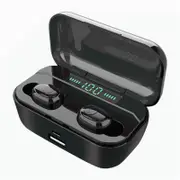 TWS G65 bluetooth 5.0 Wireless Earphone Dual Display 3500mAh Smart Touch Stereo Sports Hifi Headphones With Mic BLACK COLOR