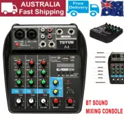 4 Channels Audio Mixer Sound Mixing Console USB Record DJ Mixer Bluetooth AU
