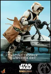 THE MANDALORIAN~SCOUT TROOPER & SPEEDER BIKE~1/6 FIGURE SET~TMS017~HOT TOYS~MIBS