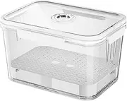 Portable Food Storage Container, Refrigerator Fruit Container with Handle And Drain Tray Snackle Box for Picnic,Travel,Snacks, Fruits, Veggies, Desserts