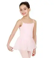 Bloch CL5407 Girl's 12 (Large) Pink Camisole Leotard Footed Tights and Skirt