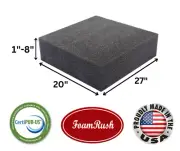 FoamRush 20" x 27" Charcoal High Density Upholstery Foam Wheelchair Cushion USA